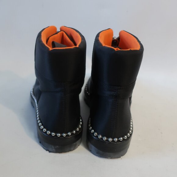 Womens Alexander Wang Cooper Black Orange Quilted Beaded Trim Bootie 39 US/8.5 - Picture 8 of 16